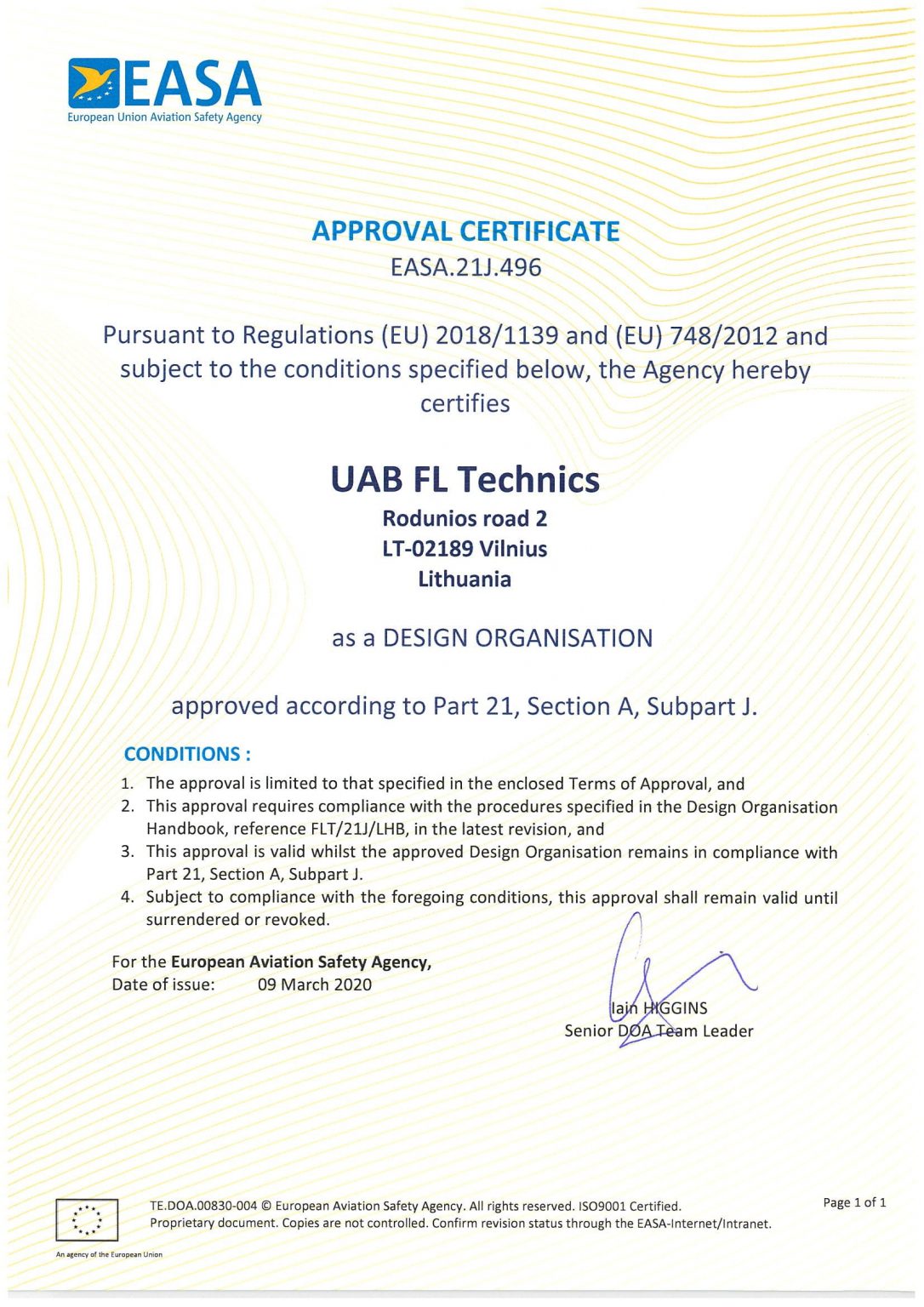 Certificates – FL Technics