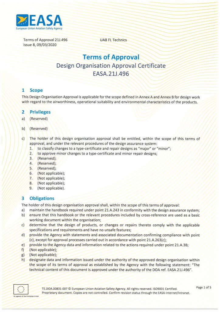 Certificates – FL Technics