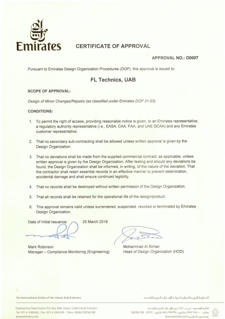 Certificates - FL Technics